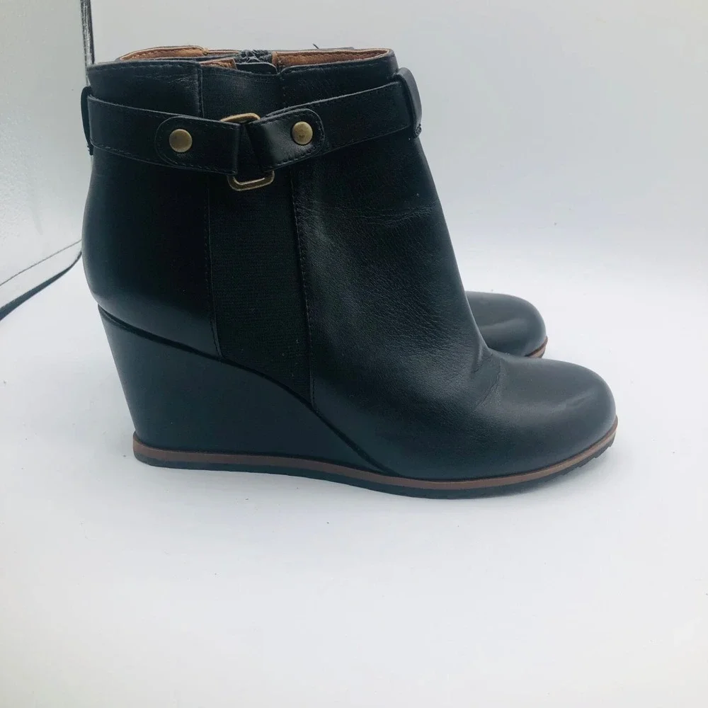 Susina Boot Sz 6.5 M Short‎ Boots Black Leather Women 58665
